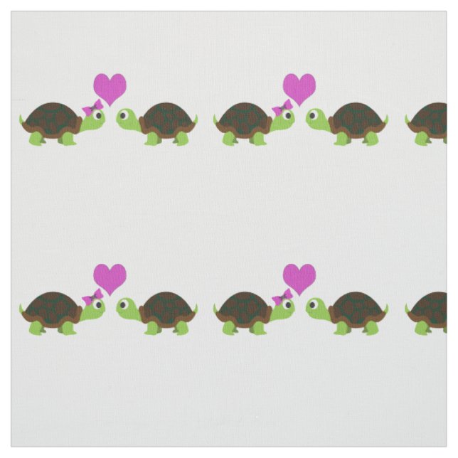 Niedliche Schildkröte-Liebe Stoff (Muster)