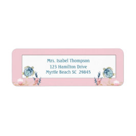 Niedliche Schildkröte Rosa Rücksendeadresse