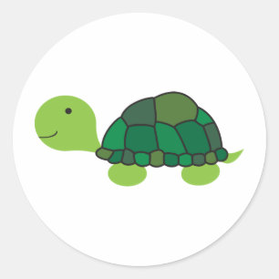 Niedliche Schildkröte Runder Aufkleber