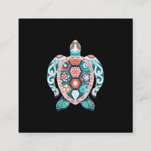 Niedliche Schildkröte - Sea Turtle Sea Cean Beach  Quadratische Visitenkarte