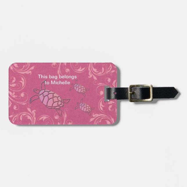 Niedliche Schildkröte-Taschen-Umbauten Gepäckanhänger (Vorderseite horizontal)