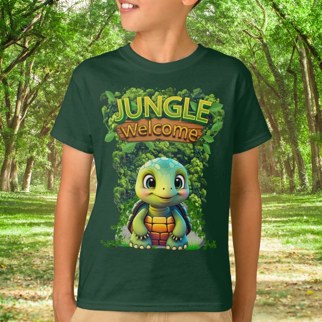 Niedliche Schildkröte — Tier-Schildkröte 🐢 T-Shirt (Fun Jungle Baby Turtle T-shirt, Cute Tortoise Woodland Wildlife Tee, Animal Nature-Inspired Shirt 🐢)