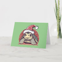 Niedliche Schildkröte trägt eine Weihnachtsmannmüt