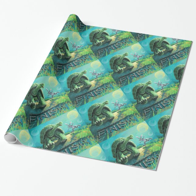 Niedliche Schildkröte und die Hase-Kunst Geschenkpapier (Ungerollt)