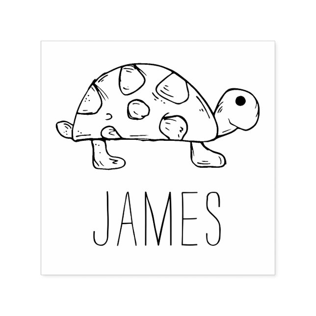 Niedliche Schildkrötenkunst mit vorbedrucktem Indi Permastempel (Design)