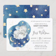 Niedliche Schläfchen Elephant Twinkle Star Baby Sh