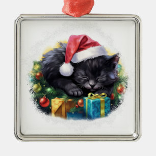 NIEDLICHE SCHLAFCHRISTMAS URLAUB SCHWARZE KÜCHE ORNAMENT AUS METALL