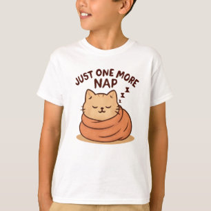 Niedliche schlafende Katze in schwarzer Farbe T-Shirt