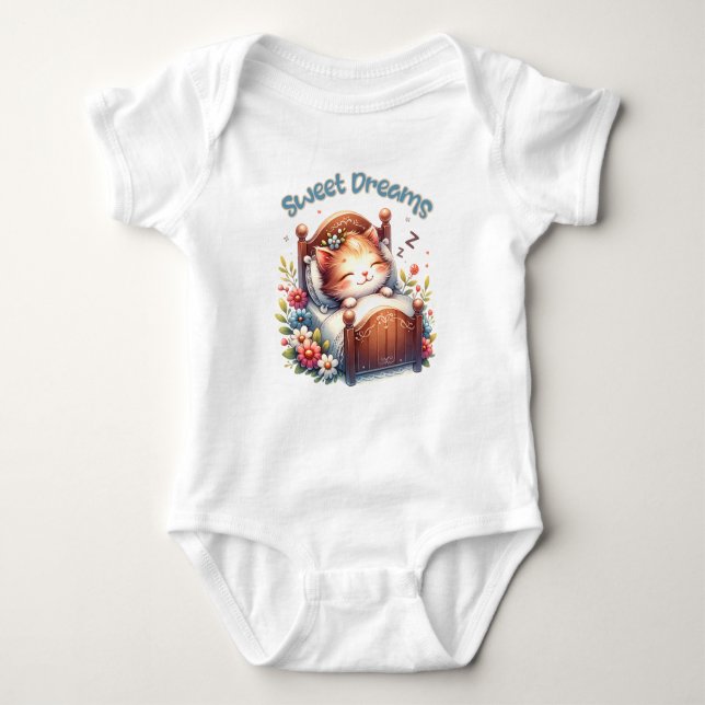 Niedliche Schlafkite Träume Kinderzimmer Kunst Baby Strampler (Vorderseite)