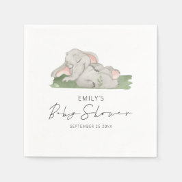Niedliche Schlaflephant Babydusche Serviette