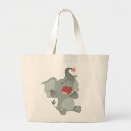 Niedliche schläfrige Cartoon-Elefant-Tasche Jumbo Stoffbeutel