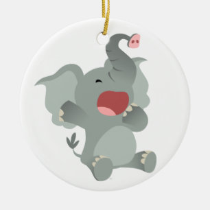 Niedliche schläfrige Cartoon-Elefant-Verzierung Keramik Ornament
