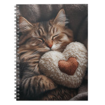 NIEDLICHE SCHLAFTABBYKATTE MIT HERZPILLOW