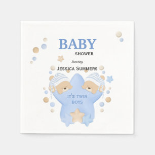 Niedliche Schlafteddy Bears Twin Baby Boys Dusche Serviette
