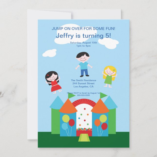 Niedliche Schlag-Haus-Geburtstags-Party Einladung (Vorderseite)