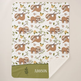 Niedliche Schläge auf Baumzweigen - Muster Sherpadecke