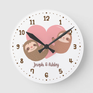Niedliche Schläge, die Herz, Wanddekor Runde Wanduhr