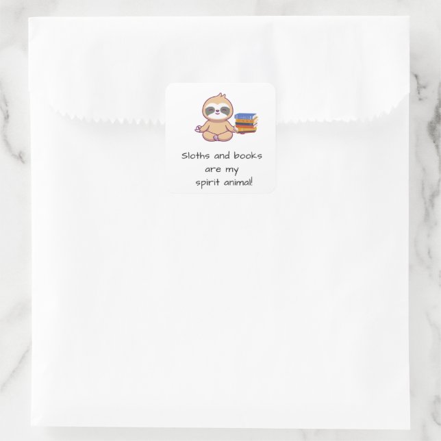 niedliche Schläge und Bücher Quadratischer Aufkleber (Tasche)