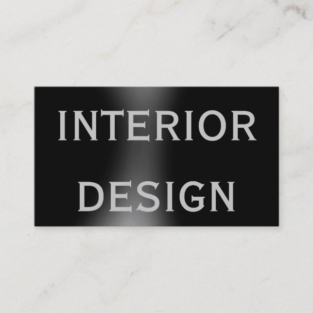 Niedliche Schlichte Black Interior Designer Visite Visitenkarte (Vorderseite)
