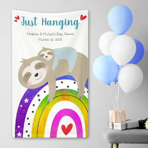 Niedliche Schlitze, farbenfrohe Boho Rainbow Baby Banner