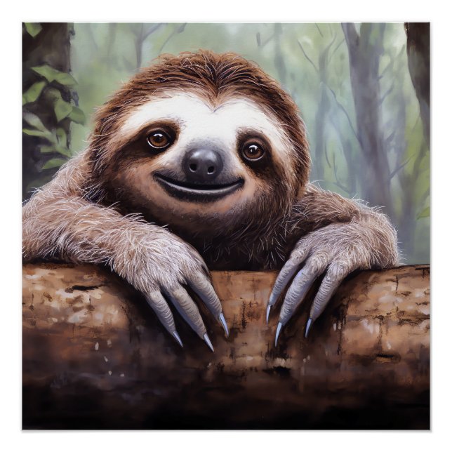 Niedliche Schlucht auf Baum Poster (Vorderseite)