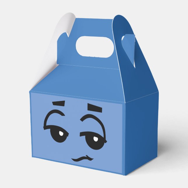 NIEDLICHE SCHMALTFLÄCHE BLAUE GABLE-FASERFELD GESCHENKSCHACHTEL (Vorderseite)