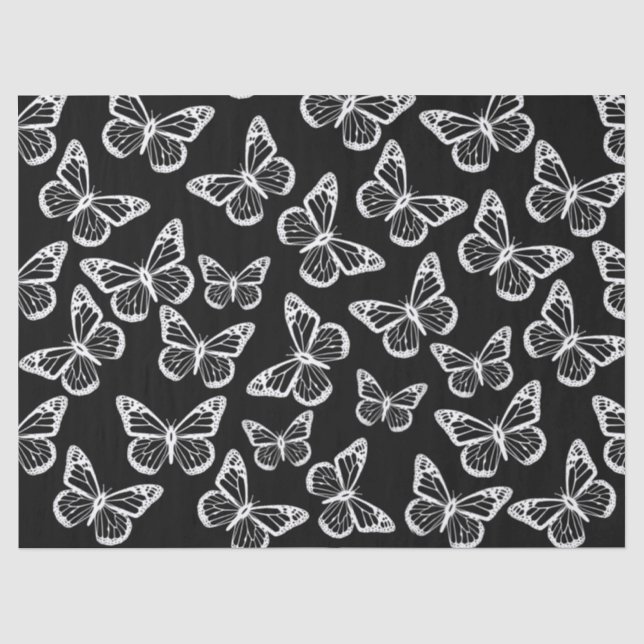 Niedliche Schmetterlinge Elegantes Chic-Muster Sch Seidenpapier (Vorderseite)