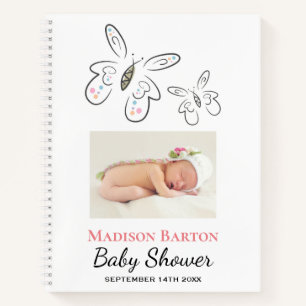 Niedliche Schmetterlinge und Dots Girl Babydusche Notizbuch