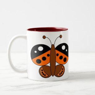 Niedliche Schmetterlingsblume-Tasse - Gemalte Dame Zweifarbige Tasse