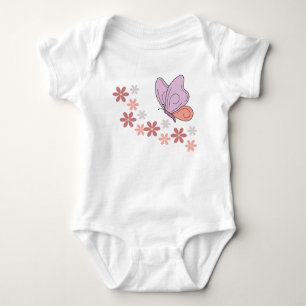 Niedliche Schmetterlingsblütenkunst Baby Strampler