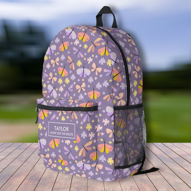 Niedliche Schmetterlingsflora, Personalisierte Kin Bedruckter Rucksack (Von Creator hochgeladen)