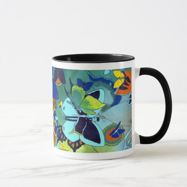 Niedliche Schmetterlingsmosaikfarbe Tasse (Rechts)