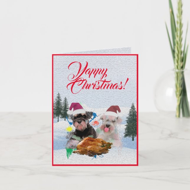 Niedliche Schnauzer Dog Weihnachtskarte individuel Karte (Vorderseite)