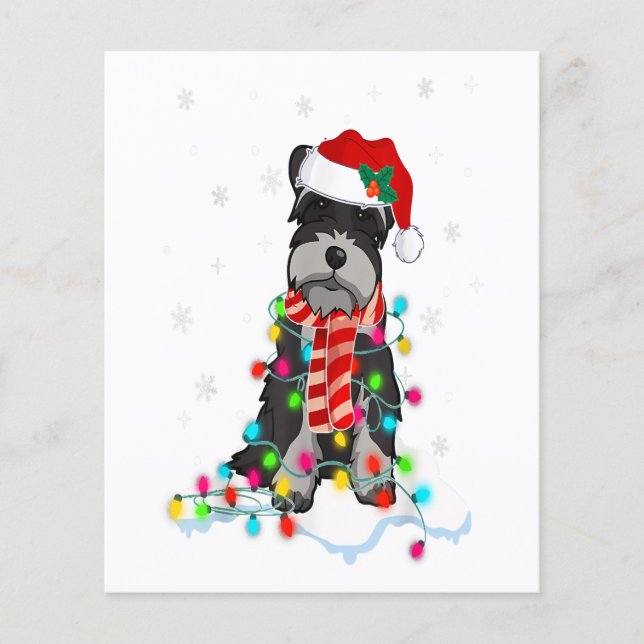Niedliche Schnauzer Weihnachtsbeleuchtung mit Weih Flyer (Vorne)