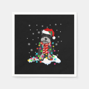 Niedliche Schnauzer Weihnachtsbeleuchtung mit Weih Serviette