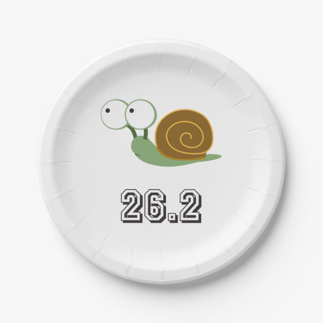 Niedliche Schnecke 26.2 (Marathon) Pappteller (Vorderseite)