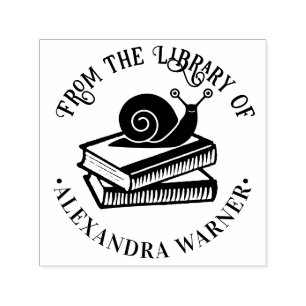 Niedliche Schnecke auf der Silhouette Bücherbiblio Permastempel