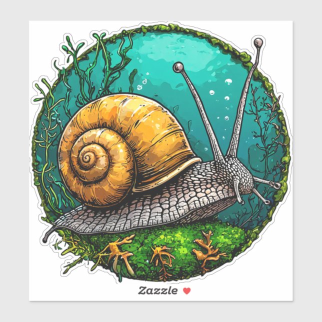 Niedliche Schnecke Aufkleber (Blatt)