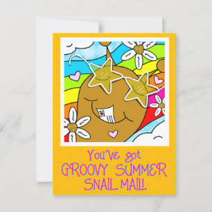 Niedliche Schnecke Groovy Summer Mail Postkarte