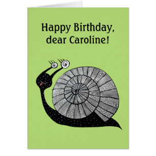 Niedliche Schnecke mit Spiralaugen zum Geburtstag