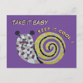 Niedliche Schnecke Mosaikkust. Nehmen Sie Easy Pos Postkarte