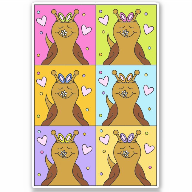 Niedliche Schnecke Pop Art Bunny Easter | Vinyl Aufkleber (Vorderseite)