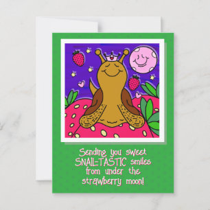 Niedliche Schnecke Royale Fun Sommer Erdbeeren Moo Postkarte