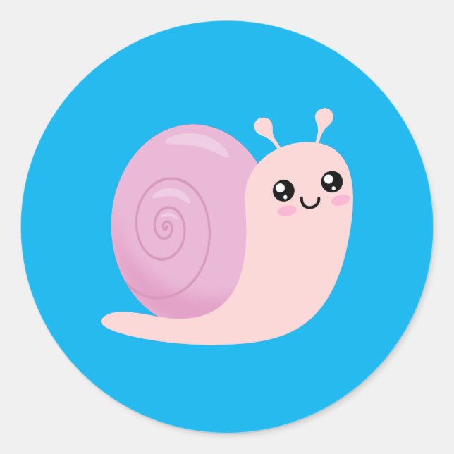 Niedliche Schnecke Runder Aufkleber (Vorderseite)
