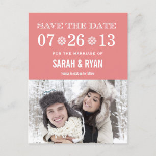 Niedliche Schneeflocke Foto Save the Date Postkart Ankündigungspostkarte
