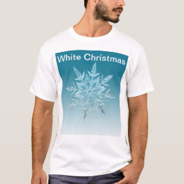 Niedliche Schneeflocke mit weißem Weihnachtstext T-Shirt
