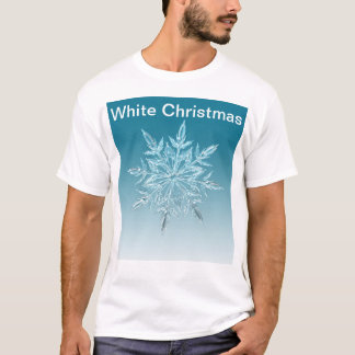Niedliche Schneeflocke mit weißem Weihnachtstext T-Shirt