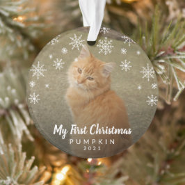 Niedliche Schneeflocken Foto Katzenwelse Ornament