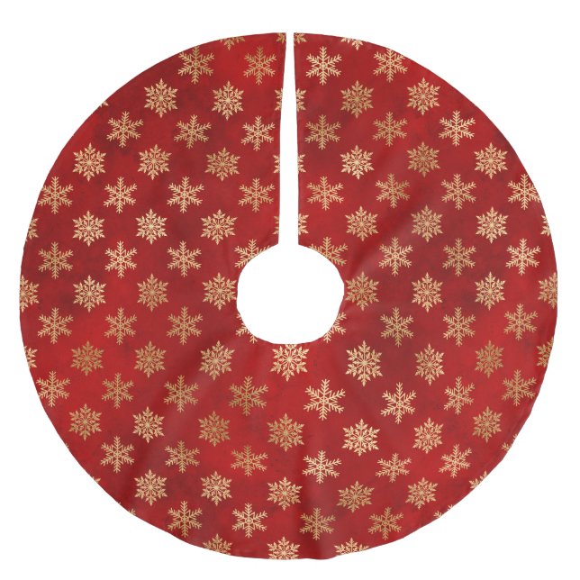 Niedliche Schneeflocken in Weihnachten - elegant Polyester Weihnachtsbaumdecke (Vorderseite)