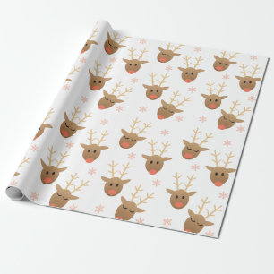 Niedliche Schneeflocken, Orangenbraun Geschenkpapier